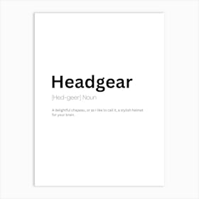 Headgear Definition Meaning Poster