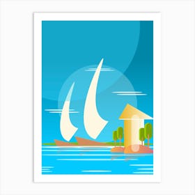 Sailboats On The Water 1 Art Print