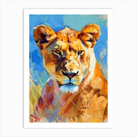 Masai Lion Lioness On The Prowl Fauvist Painting 1 Art Print
