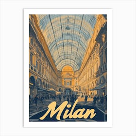 Aihrgdesign A Classic 1960s Travel Poster For Milan 1 Art Print