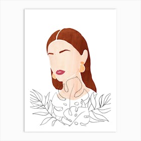 Illustration Of A Woman Art Print