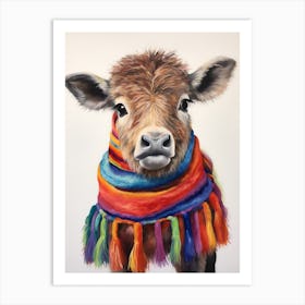 Baby Animal Wearing Sweater Bison 1 Art Print