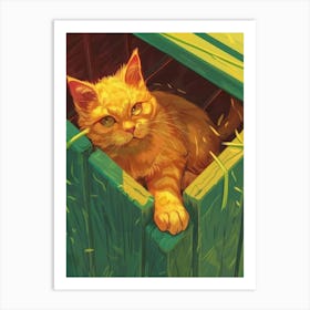 Cat In A Box 2 Art Print