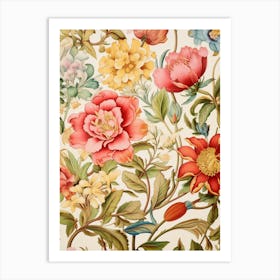 Floral Wallpaper 102 Art Print