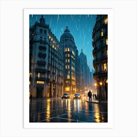 Rainy Of Buenos Aires City Art Print