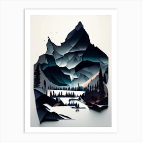 Abisko National Park Sweden Cut Out Paper Art Print