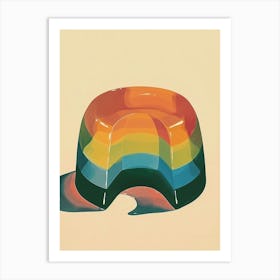 Rainbow Jelly Jell O Beige Illustration 4 Art Print