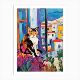 Painting Of A Cat In Nicosia Cyprus 2 Art Print
