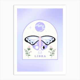 Zodiac Butterfly Libra Art Print