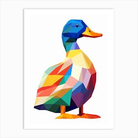 Colourful Geometric Bird Duck 4 Art Print