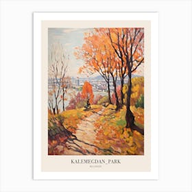 Autumn City Park Painting Kalemegdan Park Belgrade Serbia 4 Poster Art Print