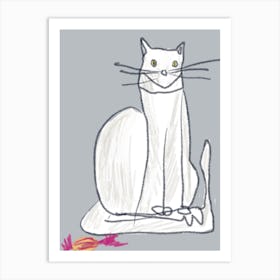 White Cat Art Print