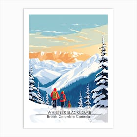 Whistler Blackcomb   British Columbia Canada, Ski Resort Poster Illustration 3 Art Print