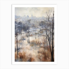 Winter City Park Painting Hampstead Heath London 2 Art Print