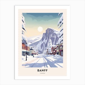 Vintage Winter Travel Poster Banff Canada 3 Art Print