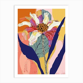 Colourful Flower Illustration Gerbera Daisy 4 Art Print