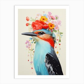 Bird With A Flower Crown Dipper 2 Art Print