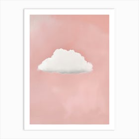 Cloud Wall Art Painting Pink And White Sky Print Art Print