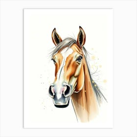 Horse Head Watercolor Art Print