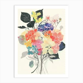 Hydrangea 5 Collage Flower Bouquet Art Print