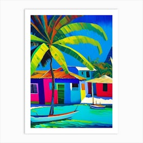 Caye Caulker Belize Colourful Painting Tropical Destination Art Print