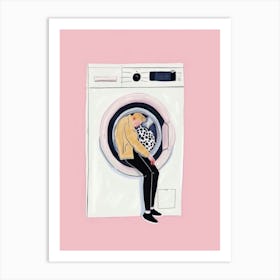 Man In A Washing Machine 1 Art Print