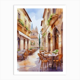 Watercolor Street Scene 4 Art Print