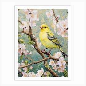 Ohara Koson Inspired Bird Painting American Goldfinch 3 Art Print