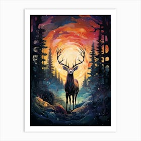 Deer In The Forest Art Print