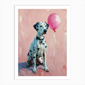 Cute Dalmatian 2 With Balloon Art Print