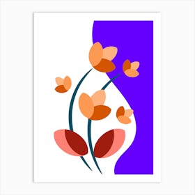 Abstract Flowers plants Art Print