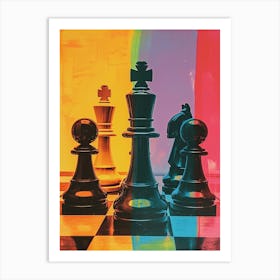 Abstract Polaroid Chess 2 Art Print
