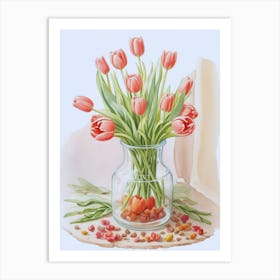 Tulips In A Vase Art Print