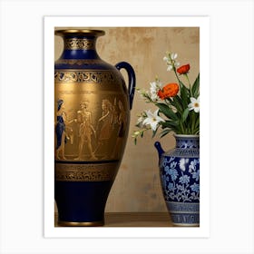 Vases And Flowers Art Print