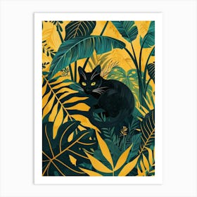 Black Cat In The Jungle 3 Art Print