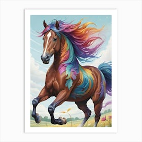 Rainbow Horse Art Print