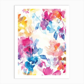 Watercolor Floral Pattern 1 Art Print