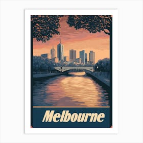 Aihrgdesign A Retro Travel Poster For Melbourne Featuring The 87db6ec1 22e8 49a5 882f Bc5179939180 0 Art Print