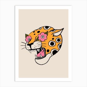 Cheetah Flower Eyes Art Print