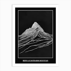 Beinn An Dothaidh Mountain Line Drawing 1 Poster Art Print