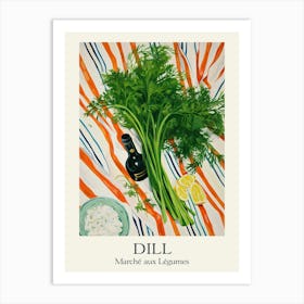 Marche Aux Legumes Dill Summer Illustration 4 Art Print