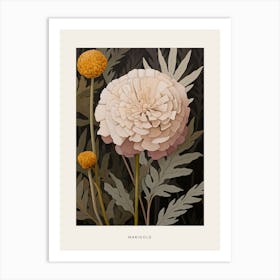 Flower Illustration Marigold 2 Poster Art Print