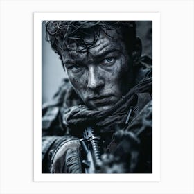 Soldier In Camouflage Art Print