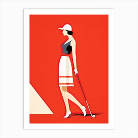 Woman With A Golf Club Art Print