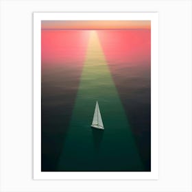 Sailboat At Sunset 1 Art Print