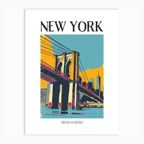 Brooklyn Bridge New York Colourful Silkscreen Illustration 1 Poster Art Print