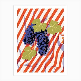 Grapes Fruit Summer Illustration 3 Art Print