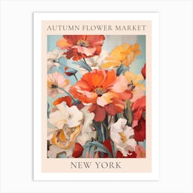 Autumn Flower Market Poster New York 2 Art Print