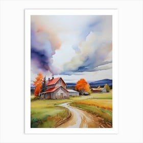 Barn On A Road Art Print