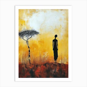 African Woman, Boho Minimalism Art Print